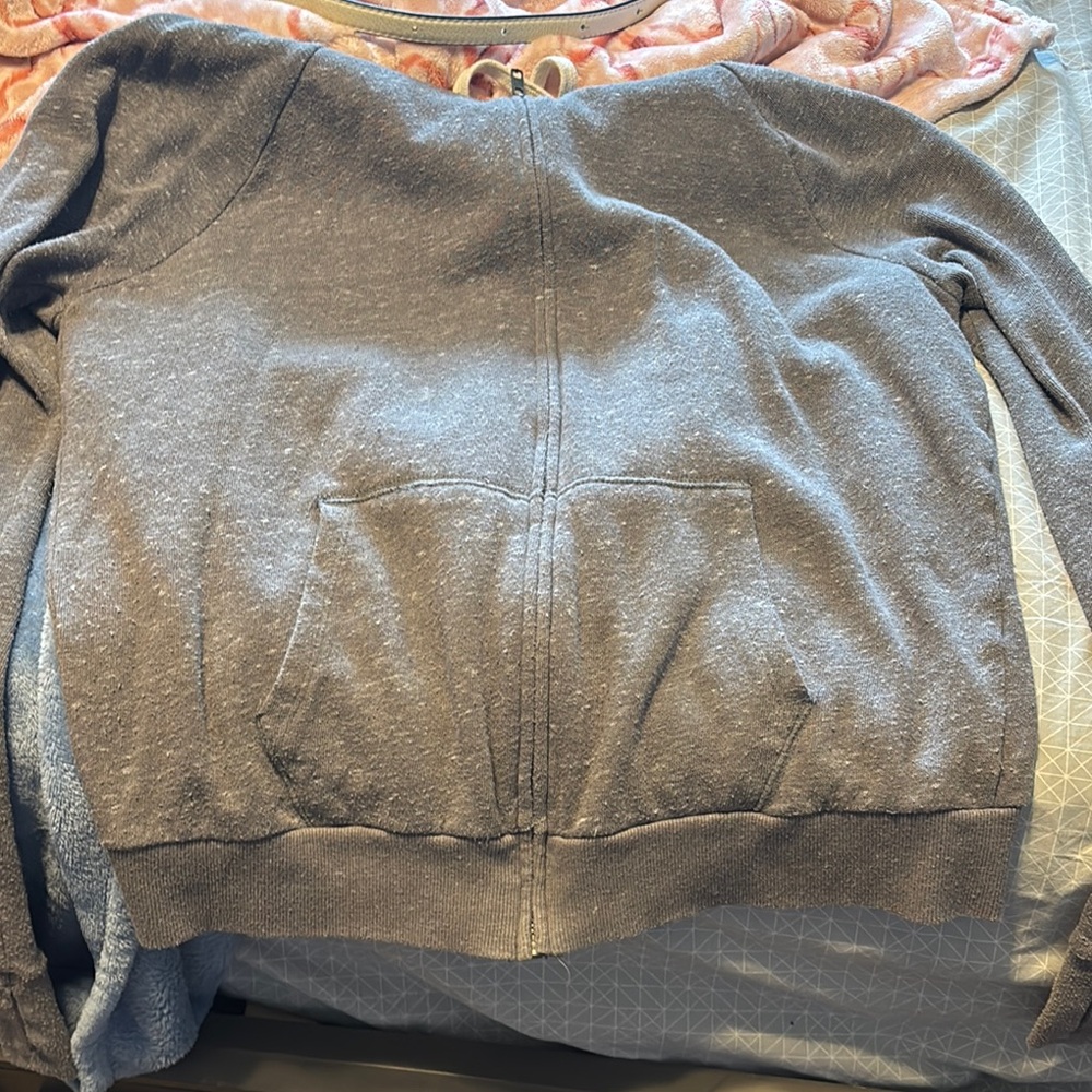 Women's gray zip up hoodie